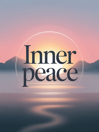 Inner Peace. Inspirational quote. Motivational background.の写真素材