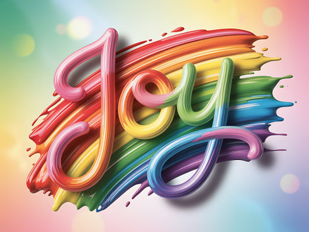 Love word on colorful paint splash background. Vector illustration. EPS 10の写真素材