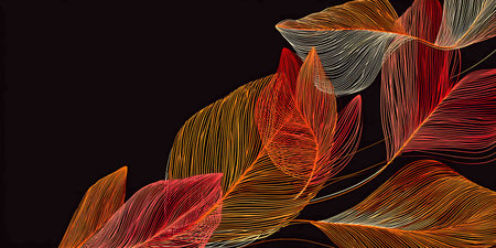 Abstract background with tropical leaves. Vector illustration for your graphic design.の写真素材