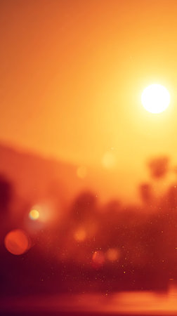 Sunset over the sea with bokeh effect. Abstract background.の写真素材