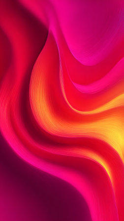 abstract background with smooth lines in red, yellow and orange colorsの写真素材