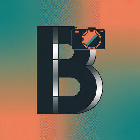 Retro Camera Icon on abstract background. Eps 10 vector file.の写真素材