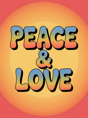 Peace and Love, Inspirational Motivational Poster, Vector Illustrationの写真素材