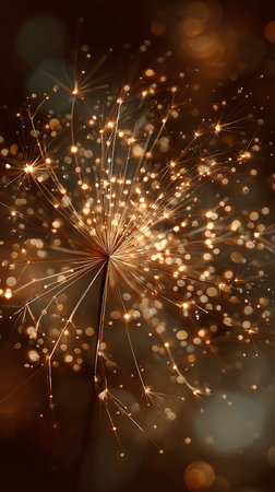Macro shot of dandelion flower with bokeh backgroundの写真素材