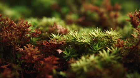 Closeup of moss in the forest. Shallow depth of field.の写真素材