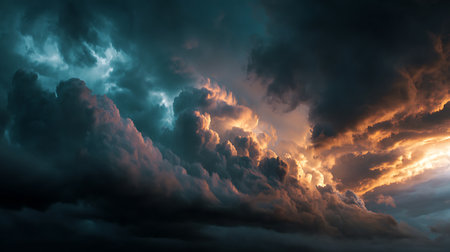 Dramatic sky with stormy clouds. Abstract nature background.の写真素材