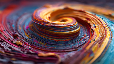colorful abstract background of oil paint on a palette close-upの写真素材