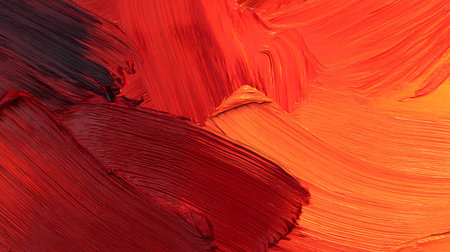Red and black paint brushstrokes as background, closeup viewの写真素材