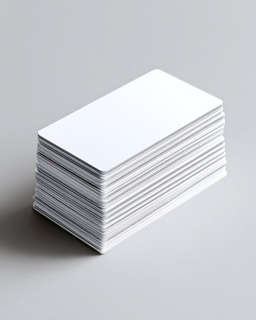 Stack of blank business cards isolated on white background. 3d illustrationの写真素材