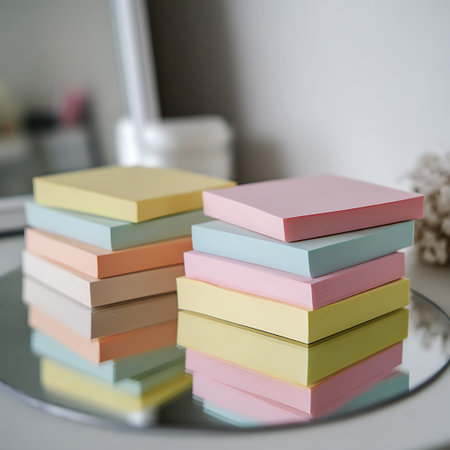 Stack of colorful books on the table in the living room, stock photoの写真素材