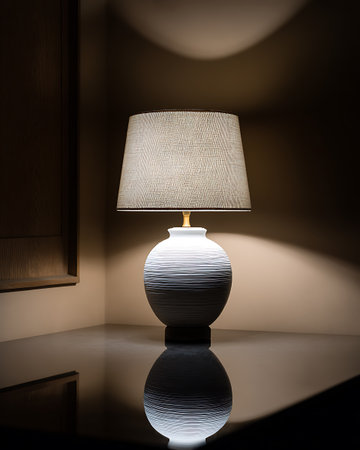 Lamp on the table in the room. 3d rendering.の写真素材