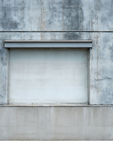 White plastic window on the wall of an industrial building. Industrial backgroundの写真素材