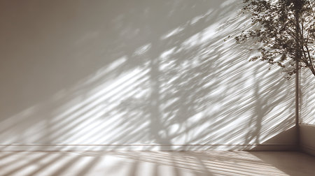 Sunlight and shadow on the wall in the room.3d renderingの写真素材