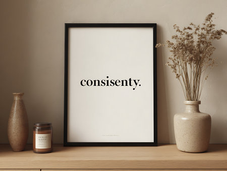 Mockup poster frame in interior background, 3d render illustrationの写真素材