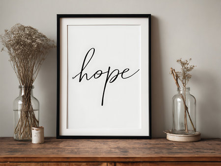 Mock up poster frame in modern living room interior, Scandinavian style.の写真素材