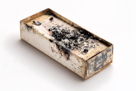 old burnt cigarette isolated on a white background. close-up.の写真素材