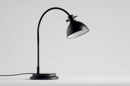 Black desk lamp isolated on white background. 3d illustration. Mock up.の写真素材