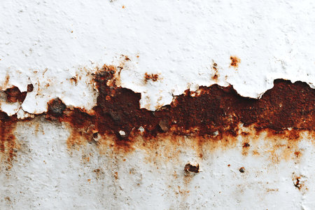 rusty metal texture with peeling paint, background for design.の写真素材