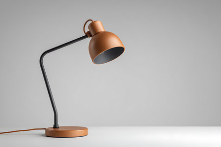 3d rendering of a brown desk lamp isolated on a white backgroundの写真素材