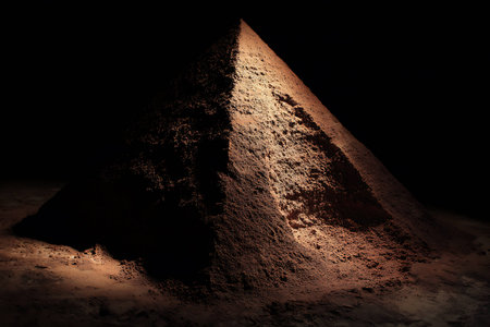pyramid of Khafre on a black background. 3d illustrationの写真素材