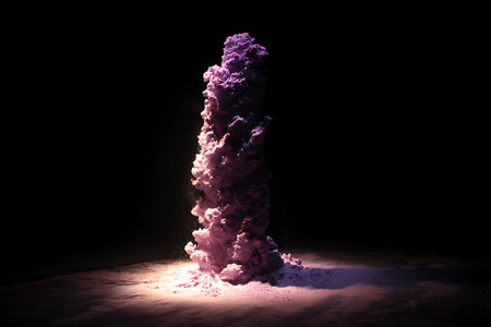 Fantastic explosion of colored smoke in the dark. 3d renderingの写真素材