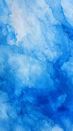 Abstract blue watercolor background. Watercolor painting on paper texture.の写真素材