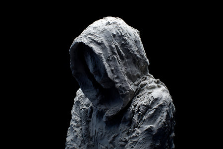 3d rendering of a human figure isolated on a black backgroundの写真素材