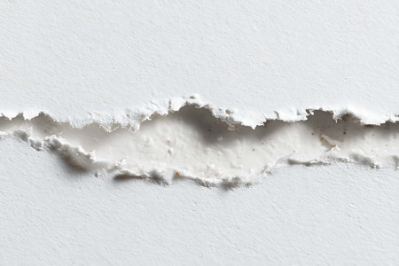 ripped paper on white background, space for your text or imageの写真素材