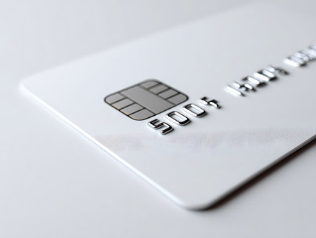 Close up of a credit card on white background. 3d renderの写真素材