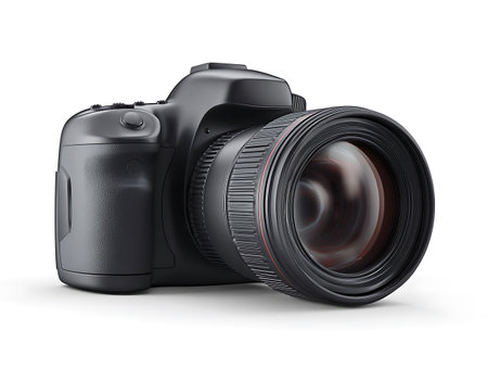 Digital SLR camera isolated on white background. 3D illustration.の写真素材