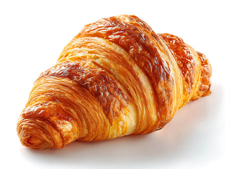 Freshly baked croissant on a white background. Isolatedの写真素材