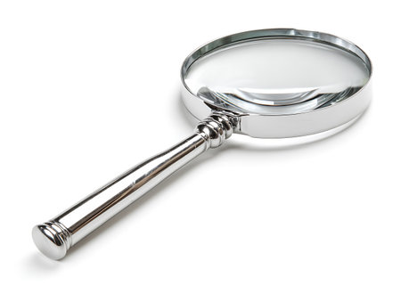 Magnifying glass isolated on white background. Clipping path included.の写真素材