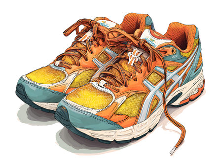 sneakers isolated on a white background, sketch vector graphics color illustrationの写真素材