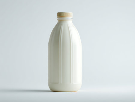 Milk Bottle Mock-Up - Blank. 3D Illustrationの写真素材