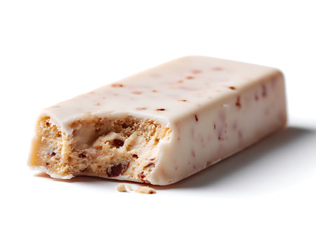 White chocolate bar isolated on white background. Clipping path included.の写真素材