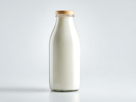 Milk Bottle Mock-Up - Blank. 3D Illustrationの写真素材