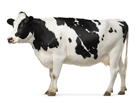 Cow isolated on a white background. Side view. Clipping path.の写真素材