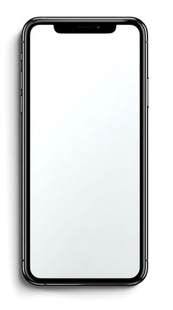 Realistic smartphone with blank screen isolated on white background. Vector illustration.の写真素材