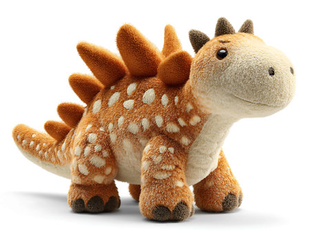 Cute toy dinosaur isolated on white background. 3d illustration.の写真素材