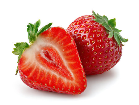 Strawberry isolated on white background. Clipping Path. Full depth of field.の写真素材