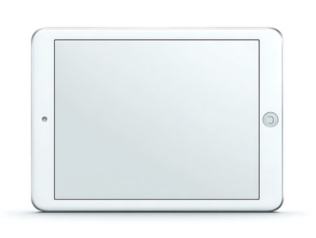 Tablet computer with blank screen isolated on white background. 3d renderの写真素材