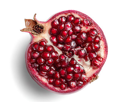 Pomegranate fruit isolated on white background with clipping path.の写真素材