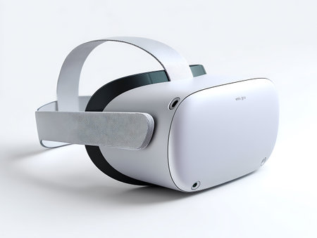 3D rendering of a virtual reality headset isolated on white background.の写真素材