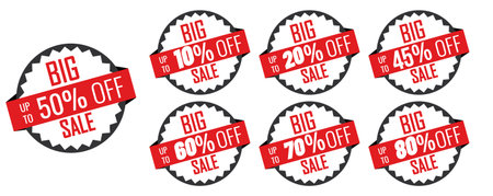 Big sale stickers set. Vector illustration isolated on a white background.のイラスト素材
