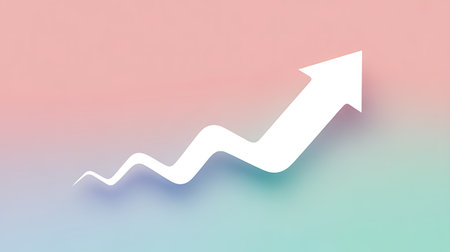 Business graph with arrow up. Business success concept. Vector illustration.の写真素材