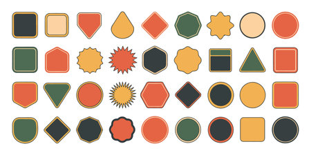 Set of vintage labels and badges in retro style. Vector illustration.のイラスト素材