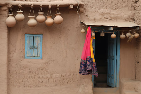 A house in Chefchaouen, Morocco. It is a small town in northwest Morocco.の写真素材