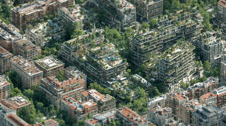 Aerial view of a residential area in New York City, USA.の写真素材