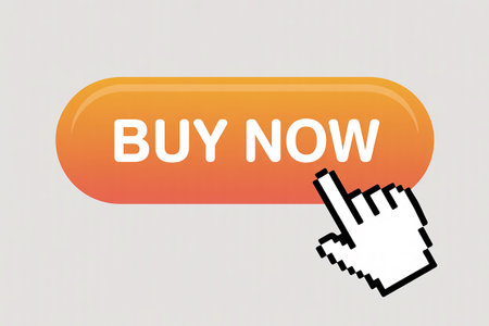Buy Now Button with Hand Cursor. Vector Illustration EPS10の写真素材