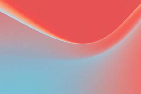 abstract background with smooth wavy lines in red and blue colorsの写真素材